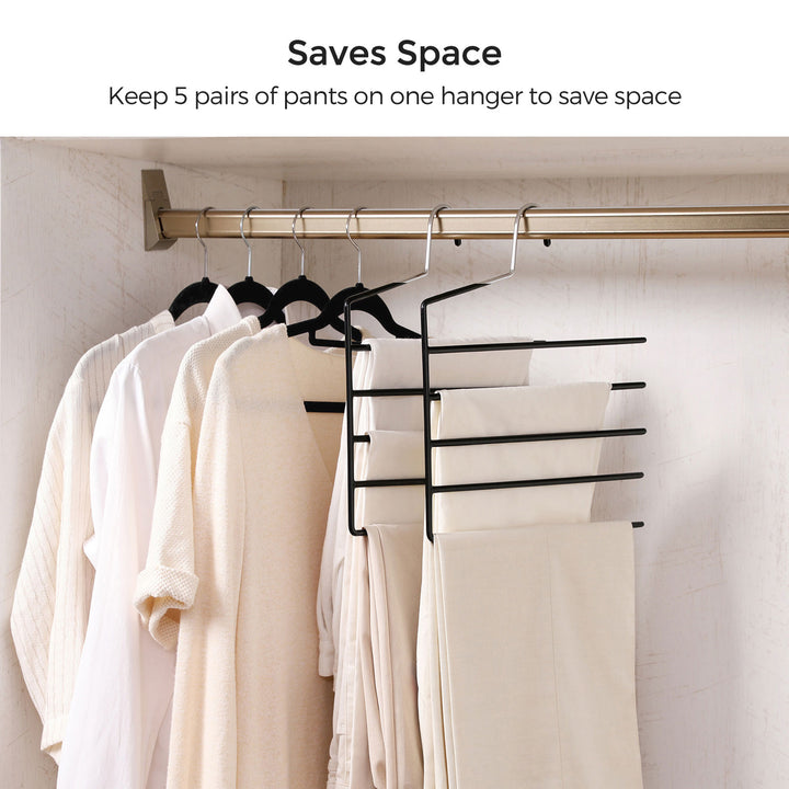 Set of 4 Black Non-Slip Pants Hangers