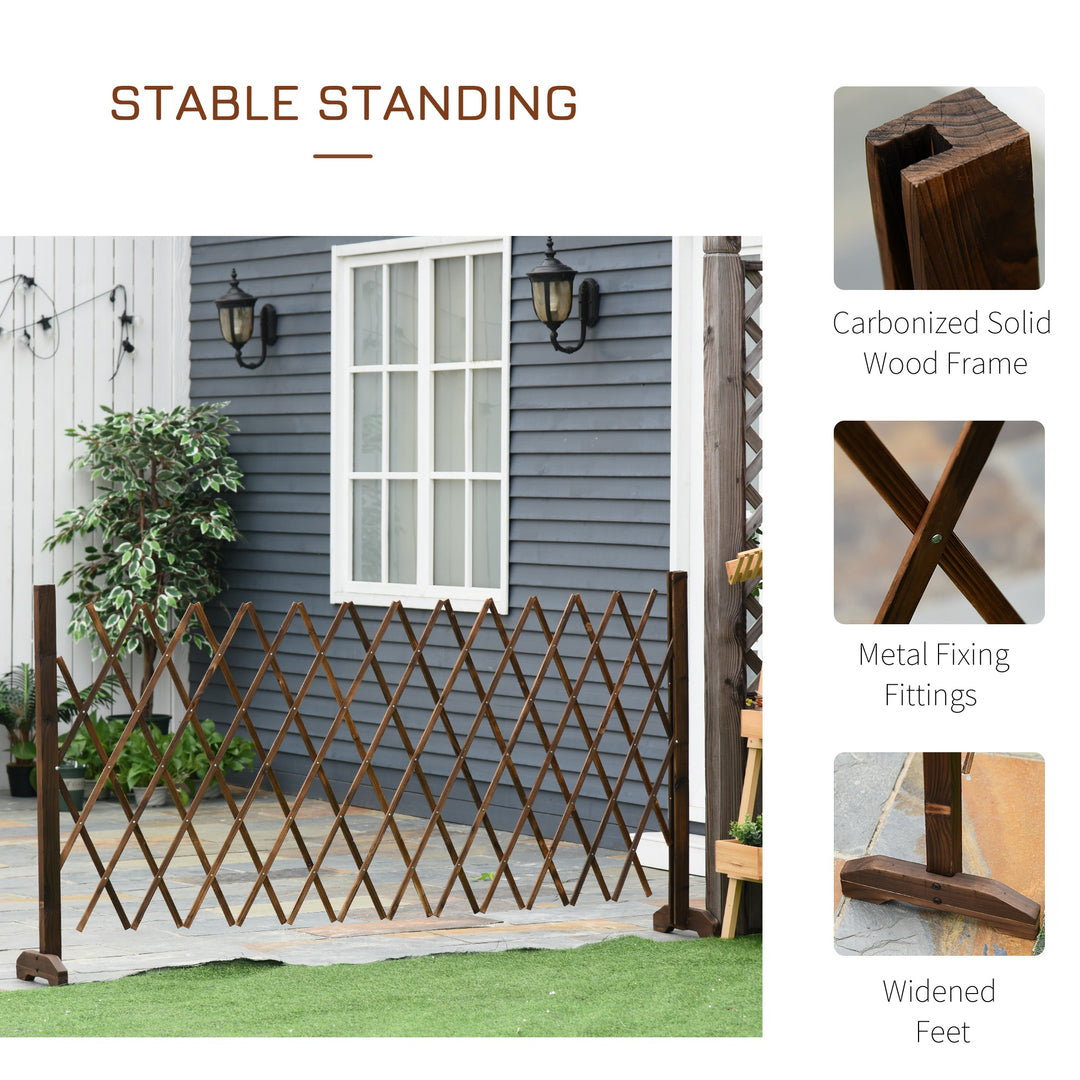 Freestanding Garden Fencing, Expanding Fence Trellis, Movable Scissor Grid, Foldable Garden Screen Panel, 225L x