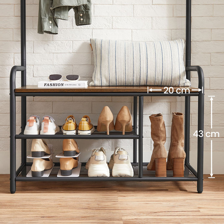 VASAGLE Coat Rack with Shoe Bench