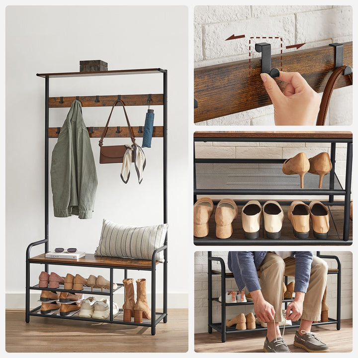 VASAGLE VASAGLE Coat Rack with Shoe Bench
