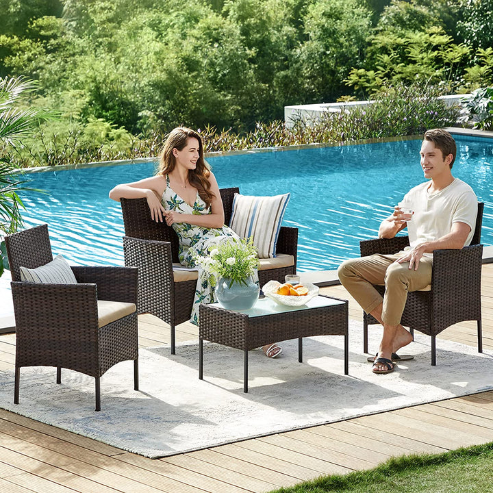 4 Pieces Outdoor Furniture Set