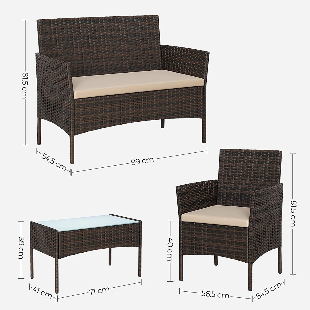 4 Pieces Outdoor Furniture Set