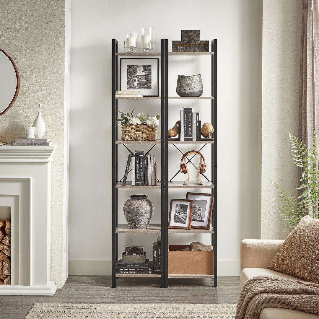 VASAGLE 6 Tier Standing Bookshelf