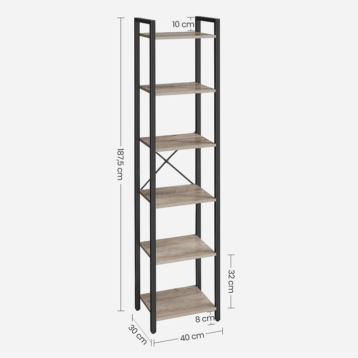 VASAGLE 6 Tier Standing Bookshelf