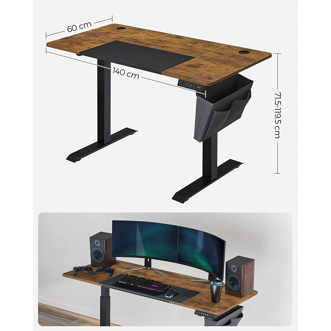 SONGMICS Electric Standing Desk 60 x 140 x (72-120) cm
