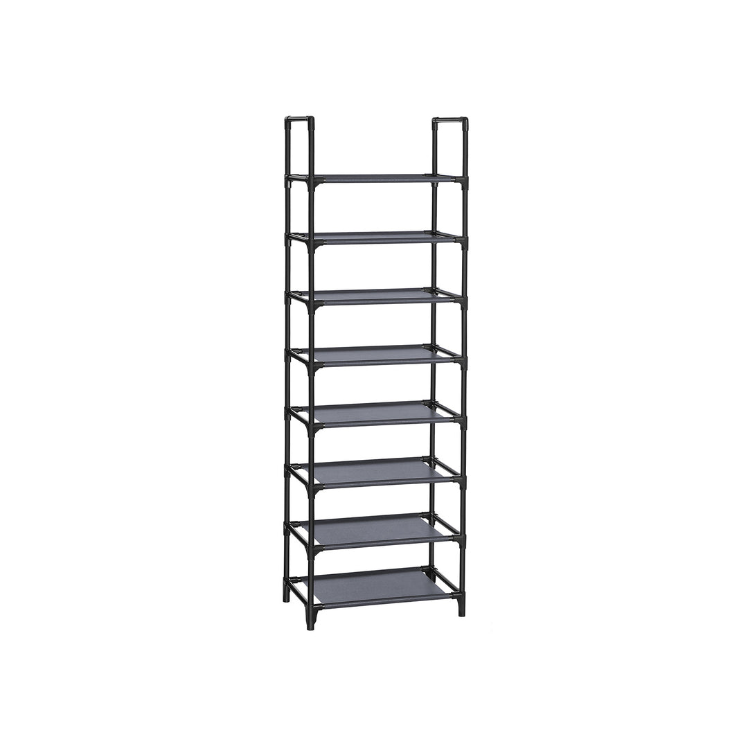 Grey Shoe Organiser Rack with 8 Shelves