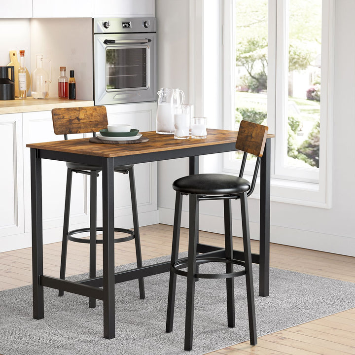 Set of 2 PU Upholstered Bar Stools