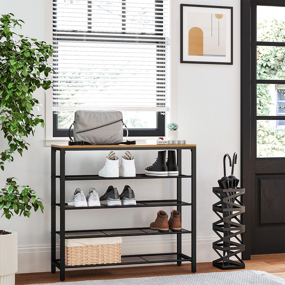 Shoe Rack Honey Brown and BlackS015B05