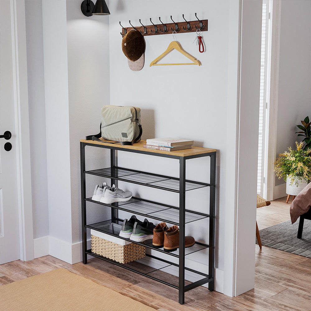 Shoe Rack Honey Brown and BlackS015B05