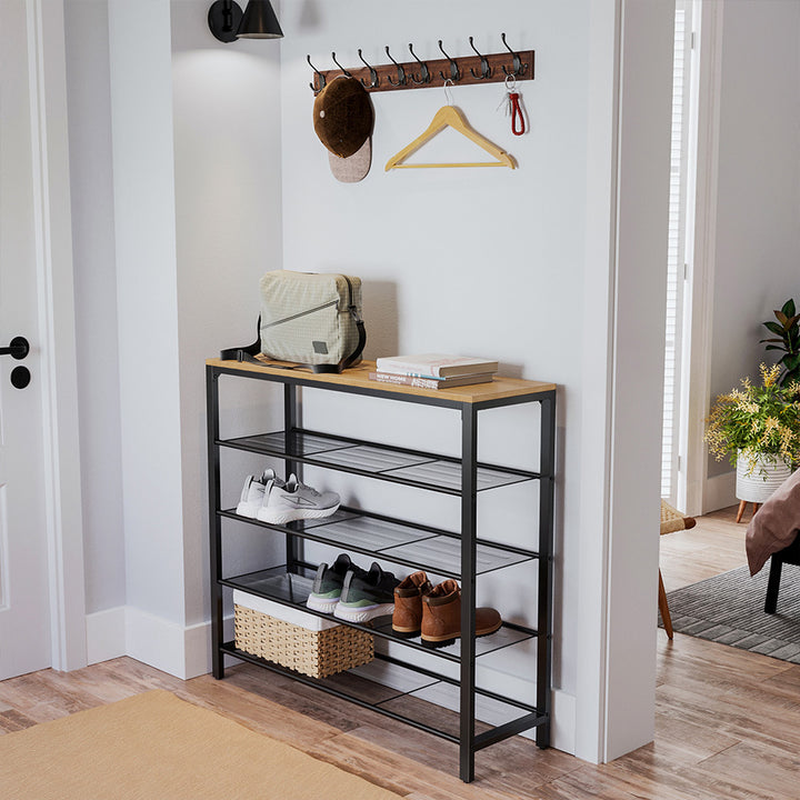 Shoe Rack Honey Brown and BlackS015B05