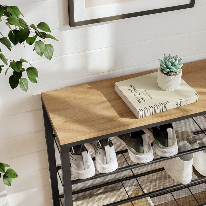 Shoe Rack Honey Brown and BlackS015B05