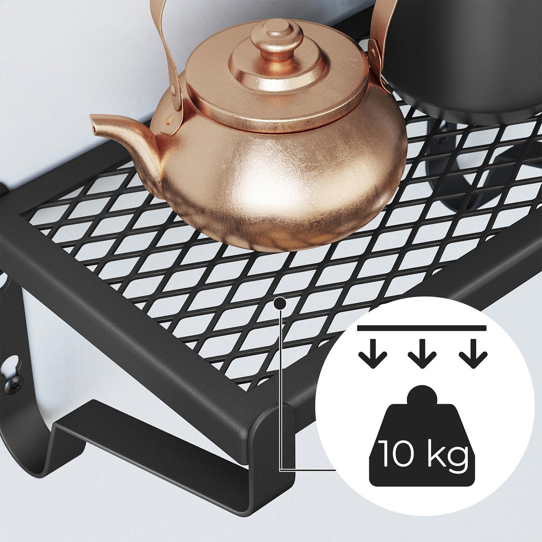 Set of 3 Wall-Mounted Metal Display Shelves