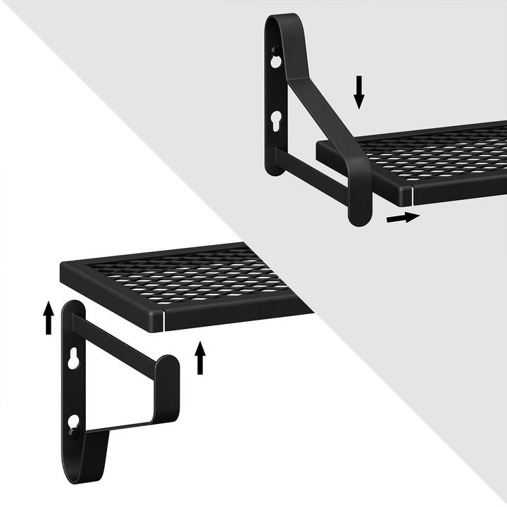 Set of 3 Wall-Mounted Metal Display Shelves