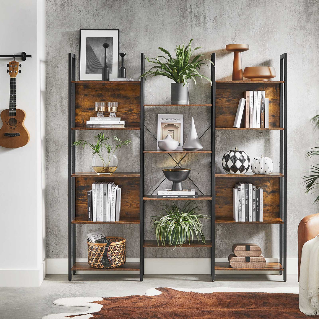 Large Bookshelf with 14 Storage Shelves