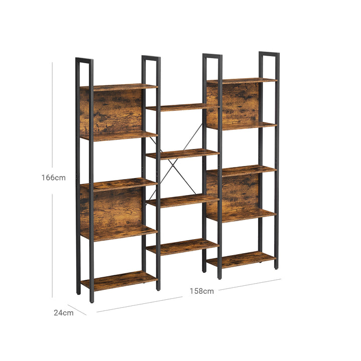 Large Bookshelf with 14 Storage Shelves