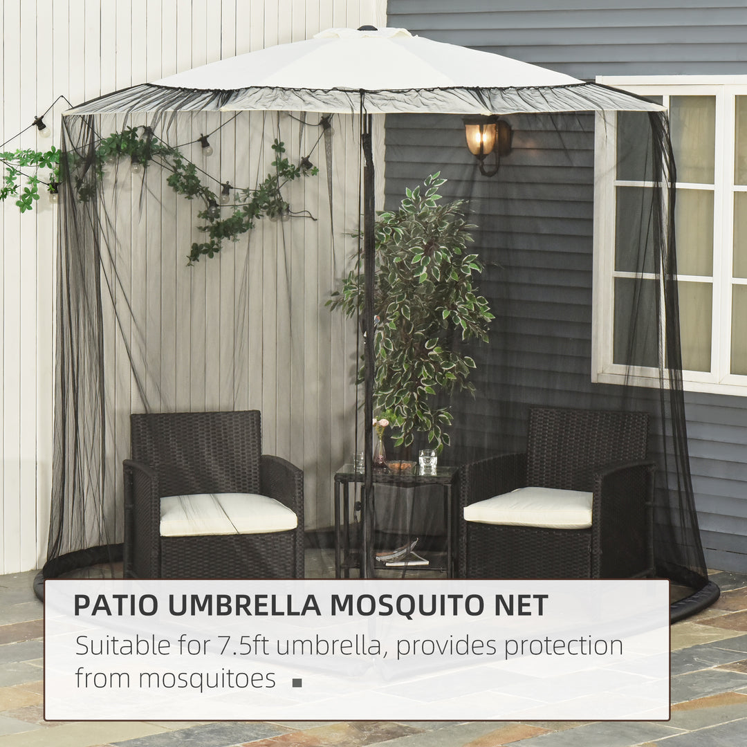 2.3m Umbrella Table Screen Outdoor Patio Cover Mosquito Insect Net Zipped Door