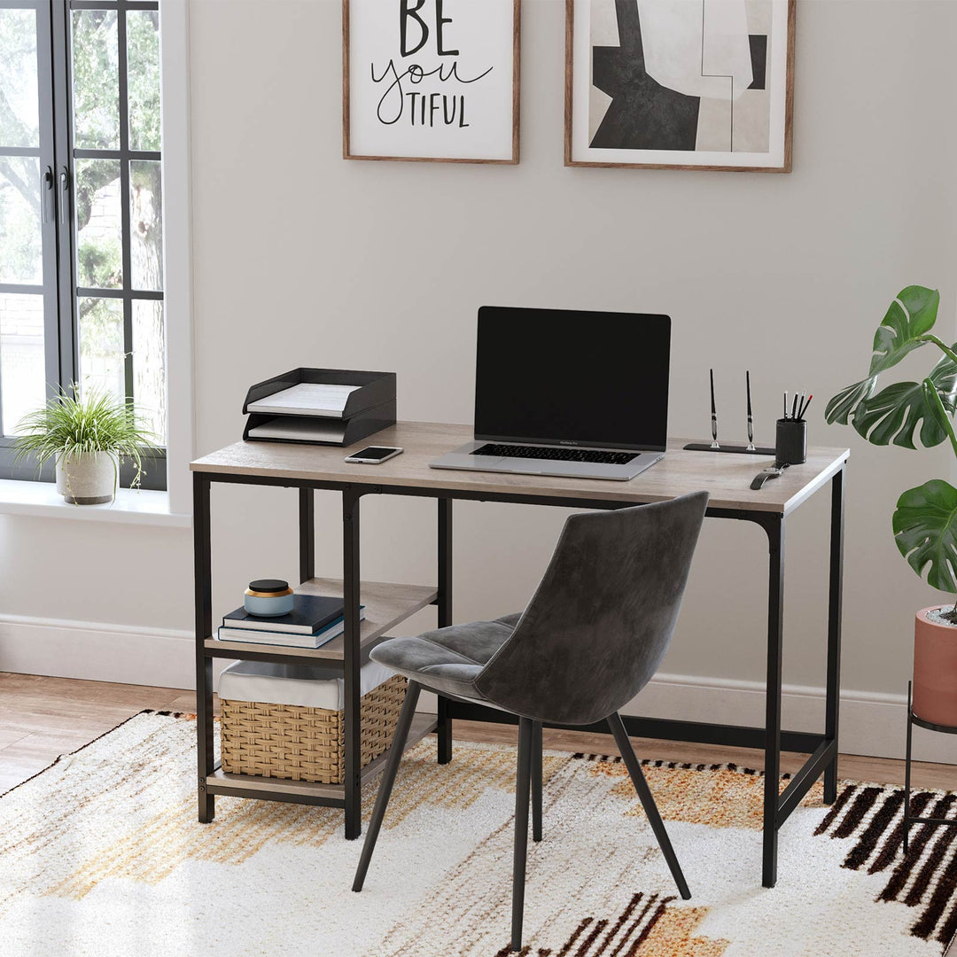 Computer Desk with 2 Shelves