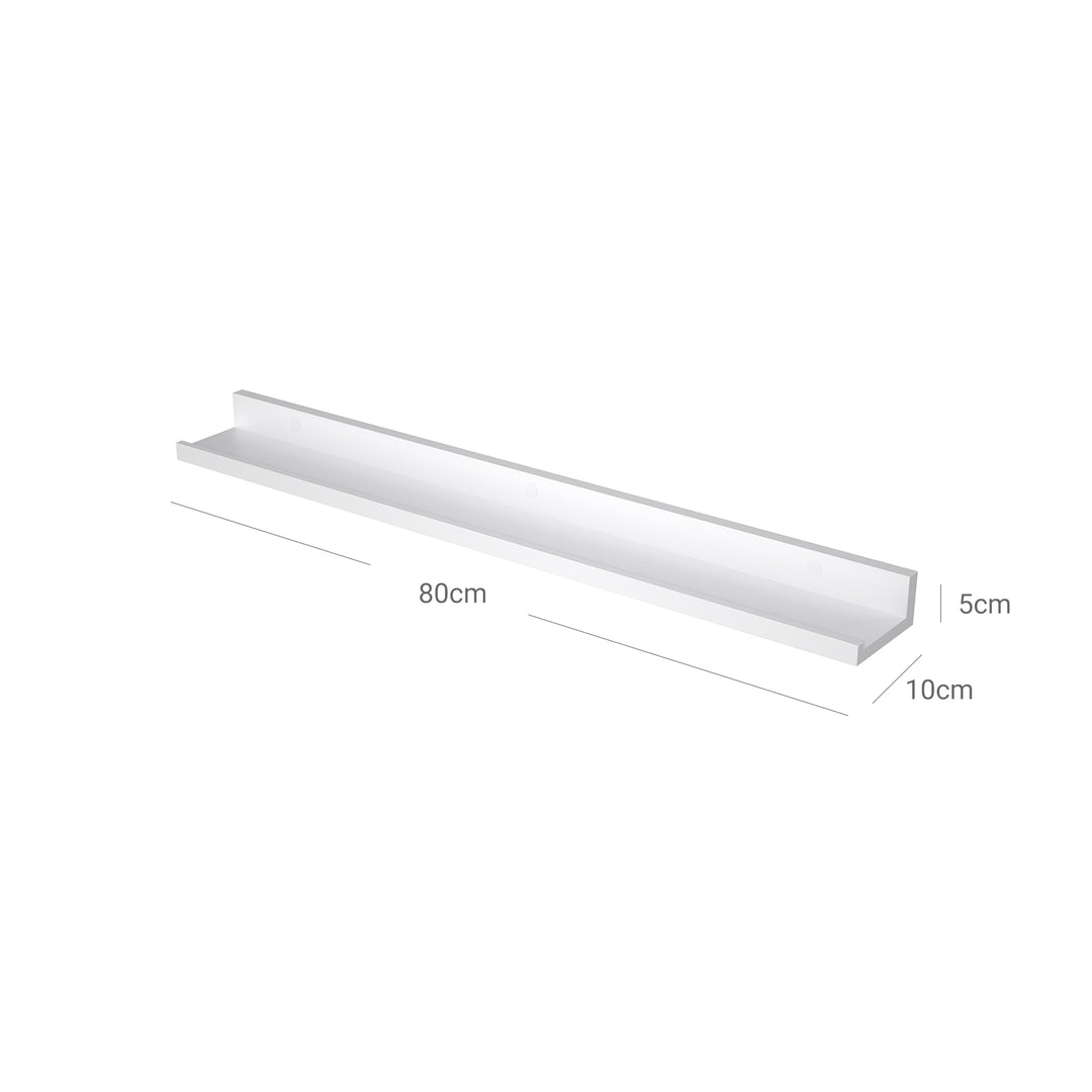 Set of 2 White Wall-Mounted Picture Ledge