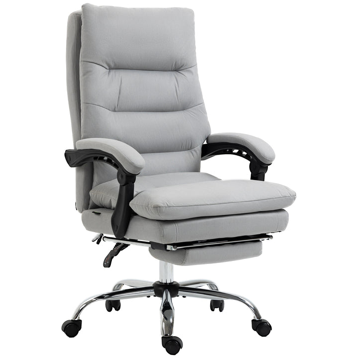 Office Chair with Heat and Footrest, Double-tier Padding, Grey