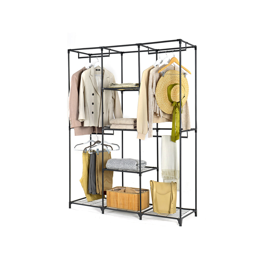 Black Portable Closet with Cover for Clothes