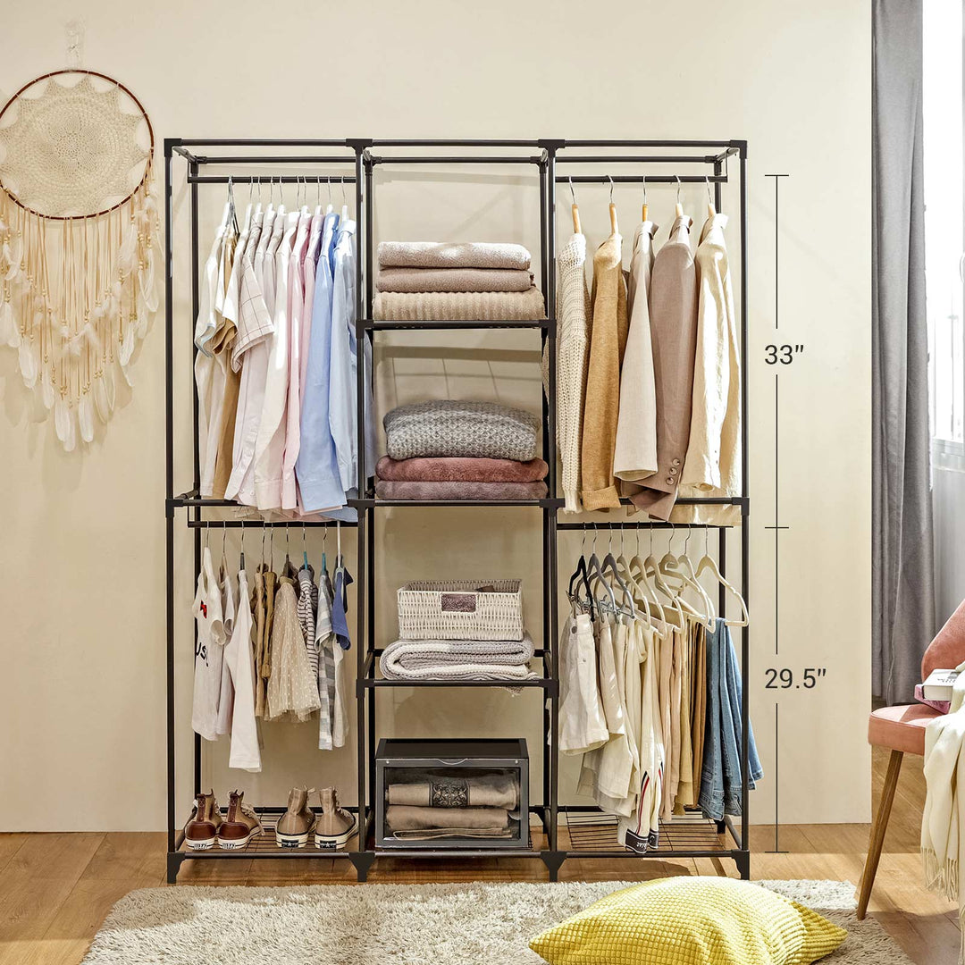 Black Portable Closet with Cover for Clothes