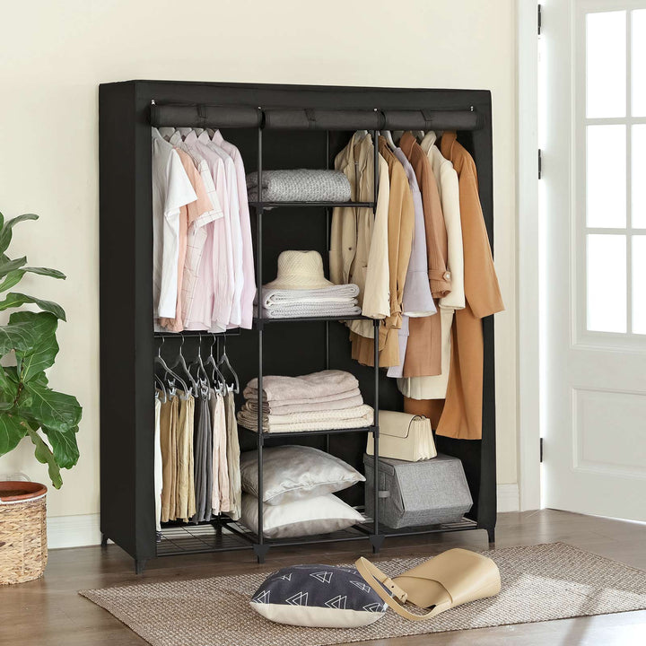Black Portable Closet with Cover for Clothes