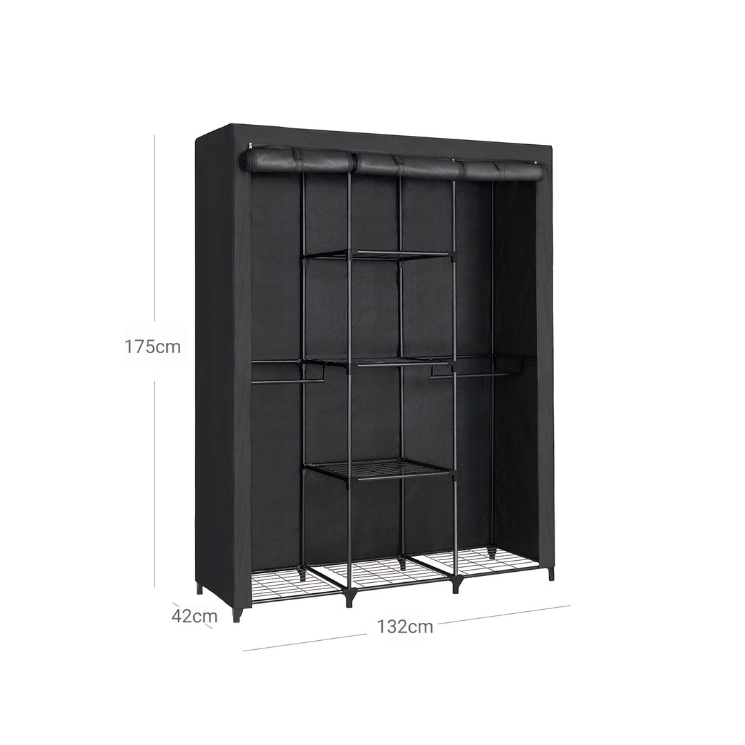 Black Portable Closet with Cover for Clothes