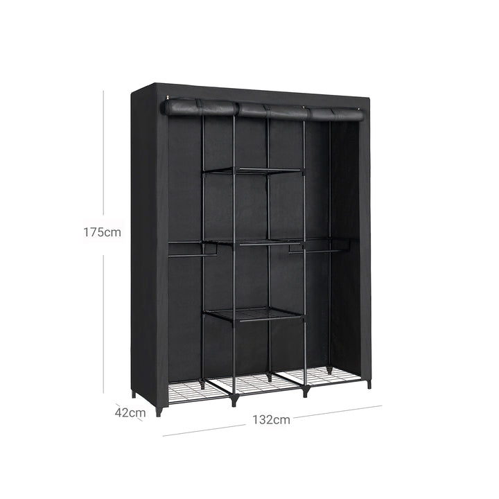 Black Portable Closet with Cover for Clothes