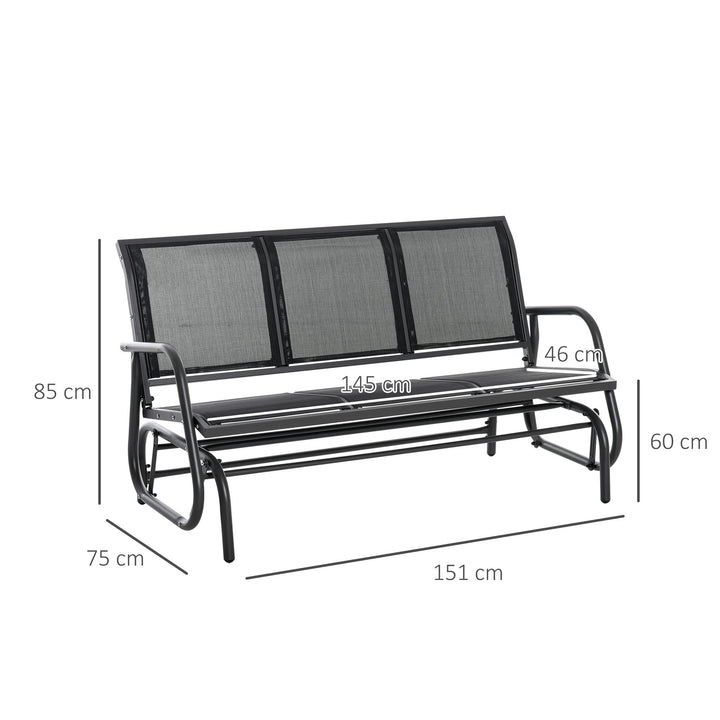 3 Seat Glider Rocking Garden Chair with Metal Frame