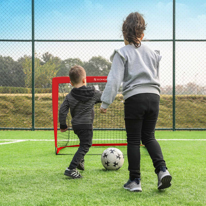 Folding Children's Soccer Goal Set of 2 Red