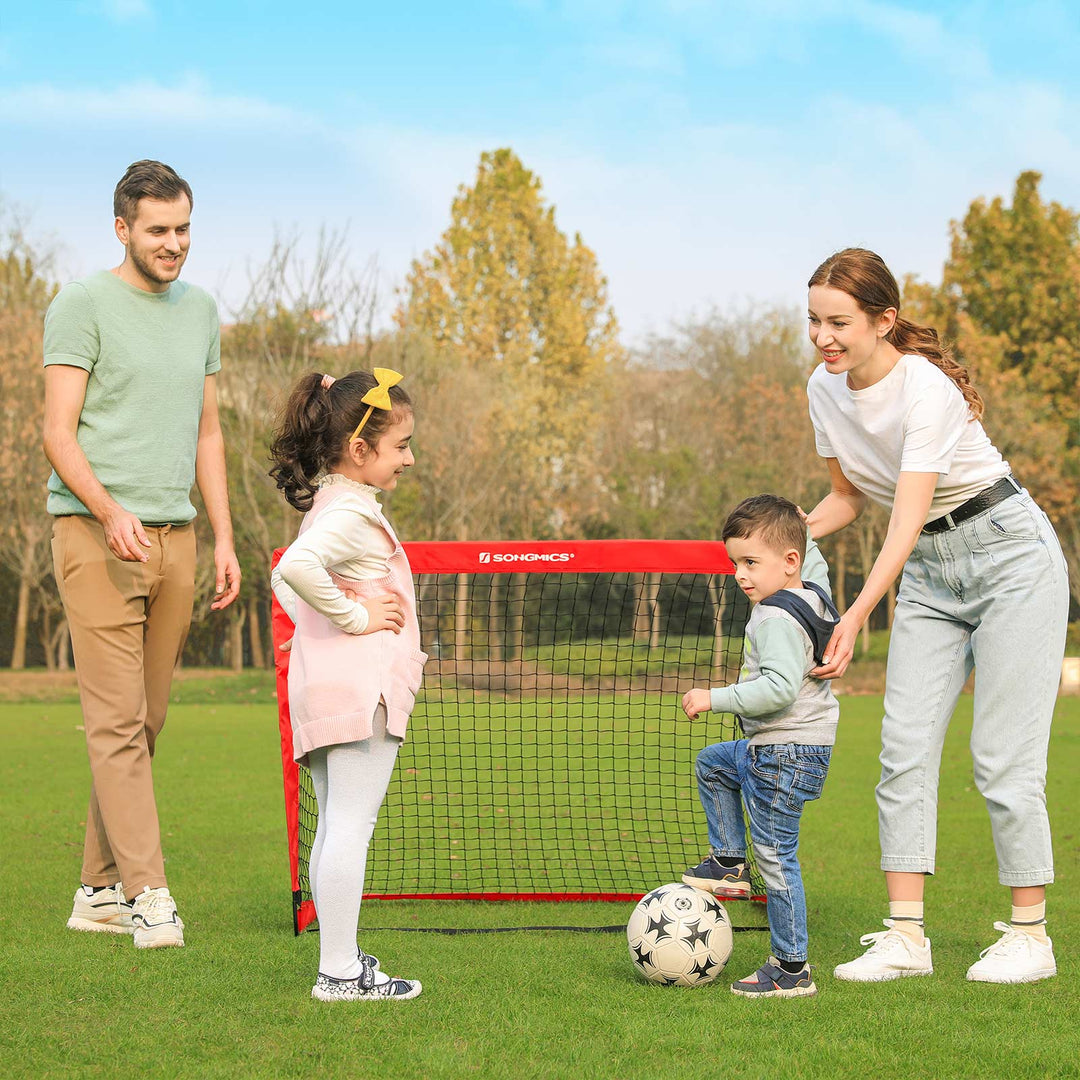 Folding Children's Soccer Goal Set of 2 Red