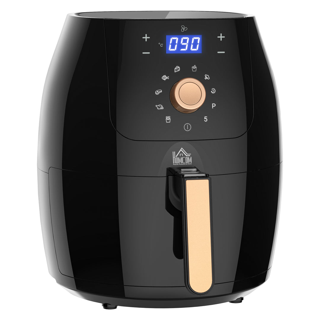 Digital Air Fryer 1700W 5.5L with Rapid Air Circulation System Adjustable Temperature 60 Min Timer for Healthy Oil Free Low Fat