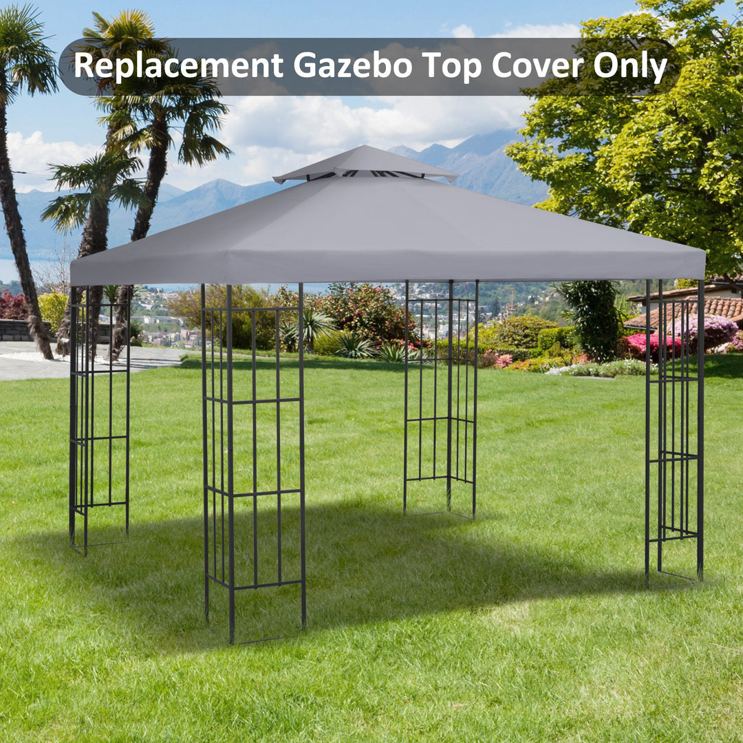 Outsunny 3 x 3(m) Gazebo Canopy Roof Top Replacement Cover Spare Part Light Grey (TOP ONLY)