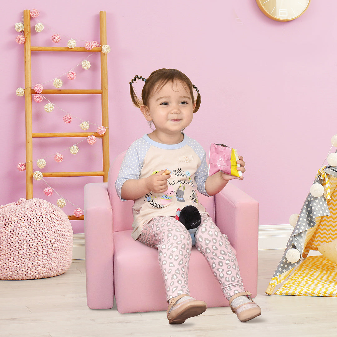 Kids 3 In 1 Table and Chair Set, PVC-Pink