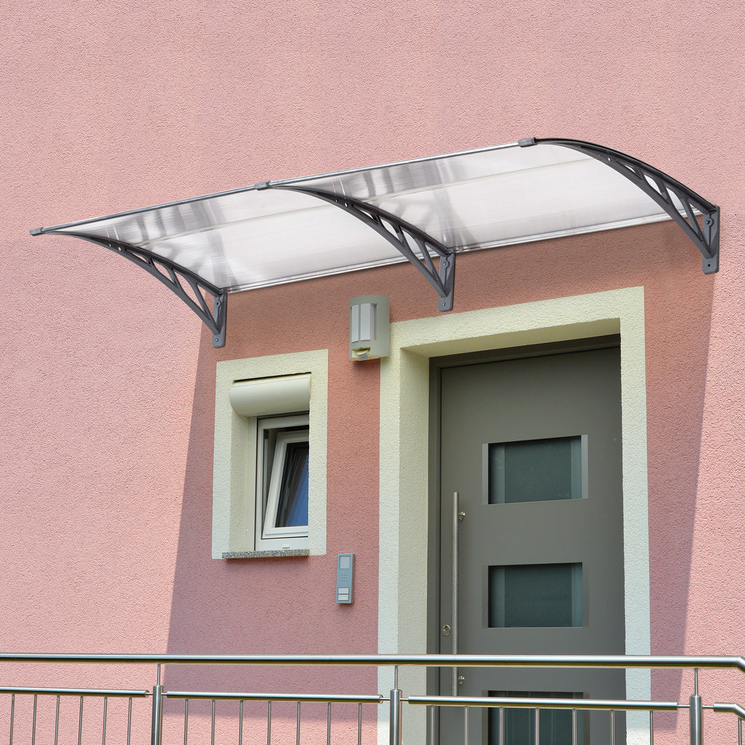 Door Canopy Awning Outdoor Window Rain Shelter Cover for Front/Back Door Porch Clear 200 x 75cm