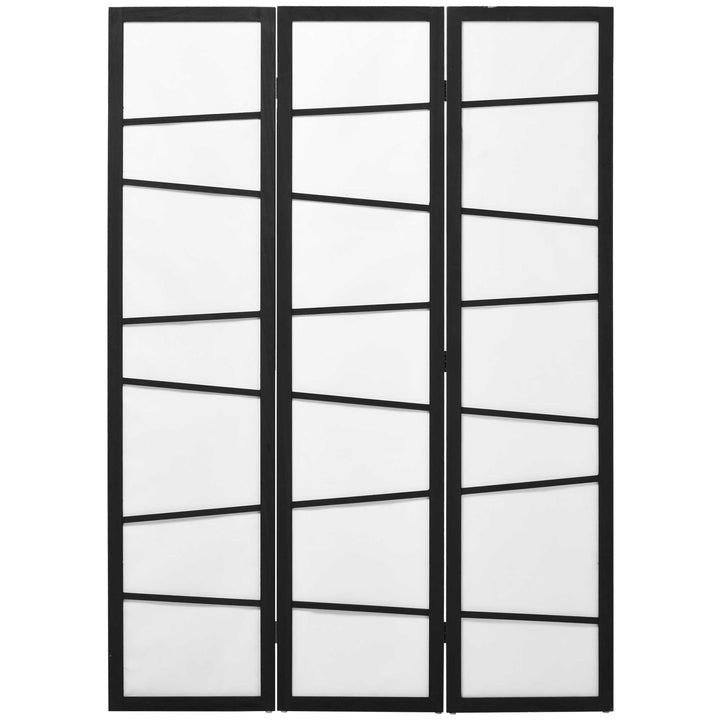 3 Panel Room Divider, Wooden Folding Privacy Screen, Freestanding Wall Partition Separator for Bedroom, White