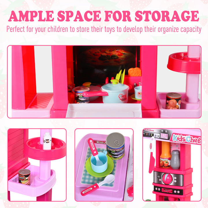38-Piece Children's Kitchen Play Set w/ Realistic Sounds Lights Food Utensils Pots Pans Appliances