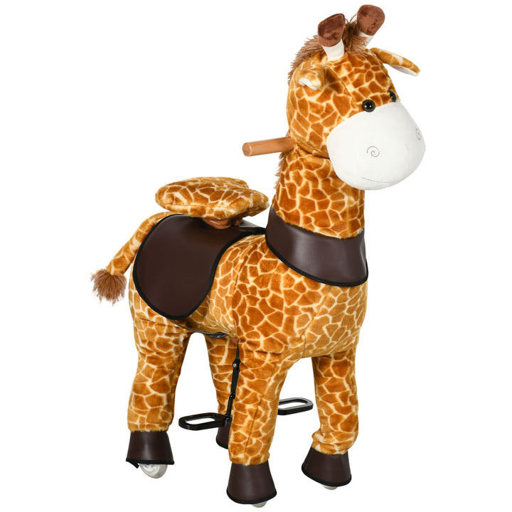 Riding Horse for Kids Ride On Giraffe Toy with Wheels Mechanical Rocking Pony Gift for 3-6 Years Girls Boys