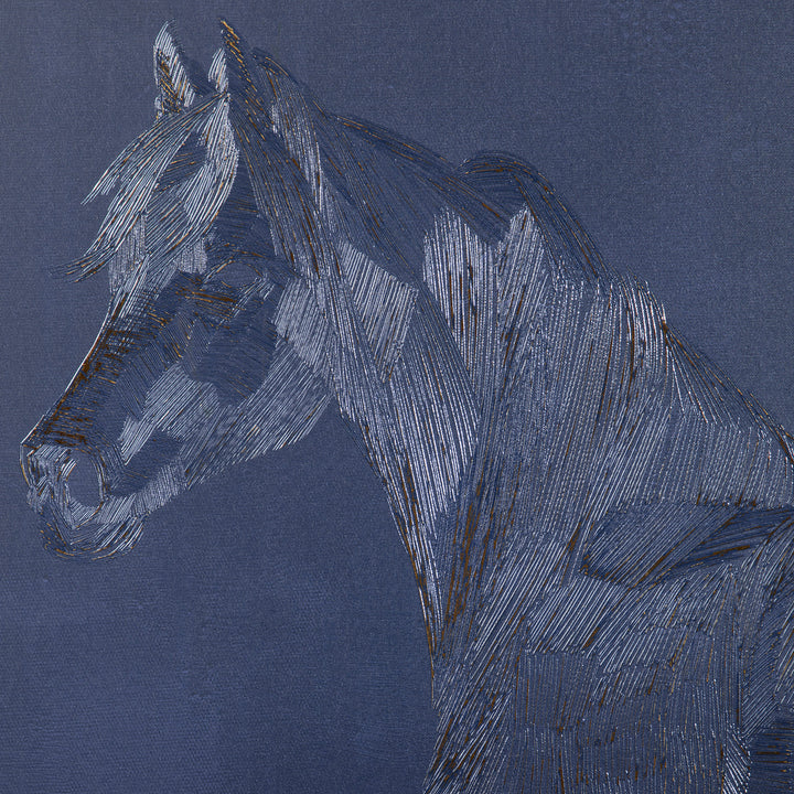 Canvas Wall Art Gold Textured Horse, Wall Picture, 93 x 63 cm