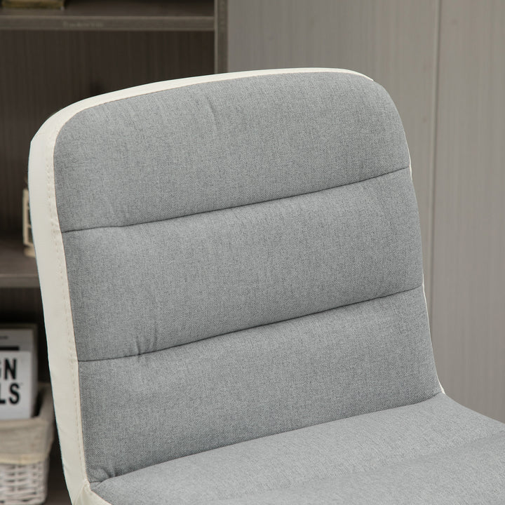 Bar stool Set of 2 Armless Adjustable Height Upholstered Bar Chair with Swivel Seat, Light Grey