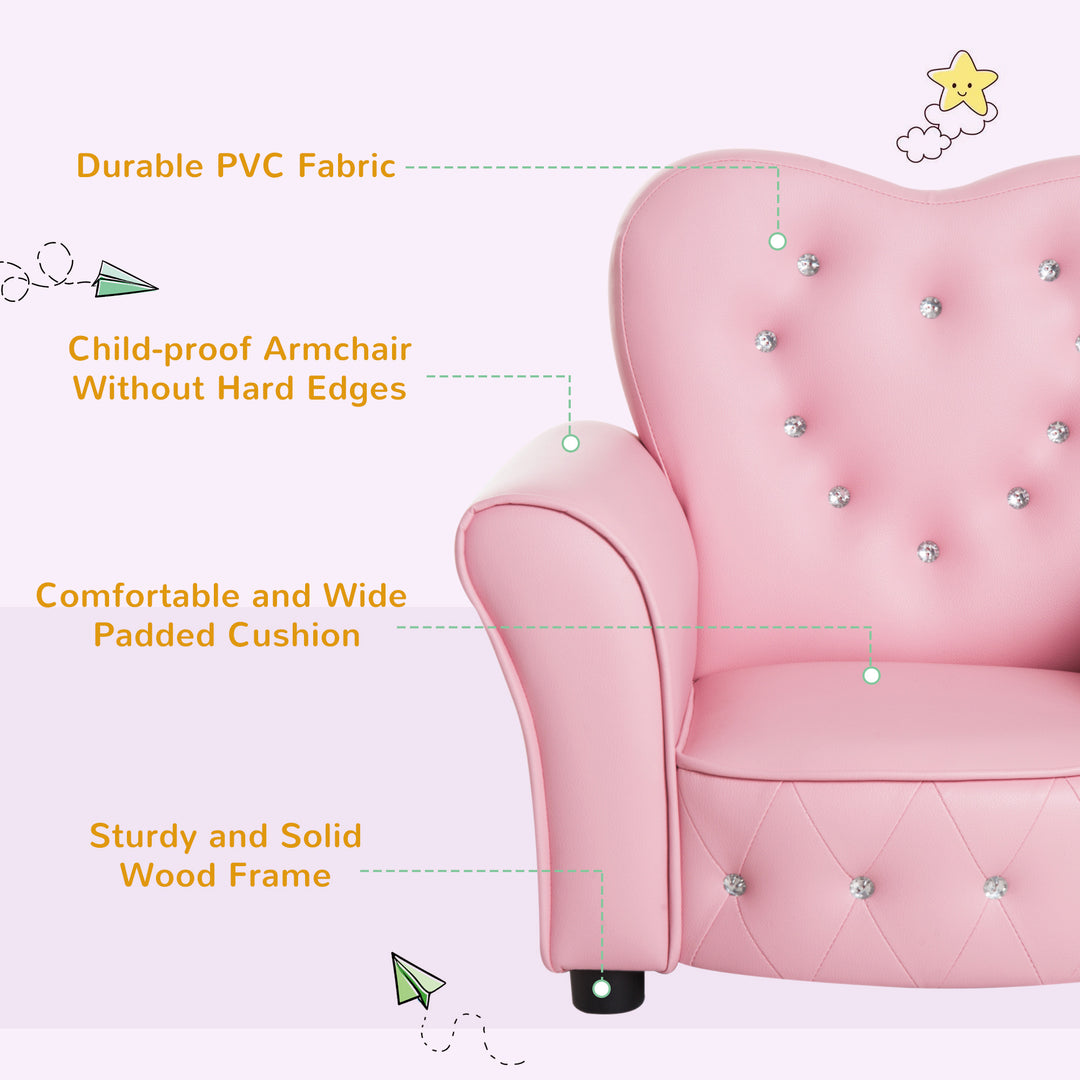 Kids Armchair, PVC-Pink