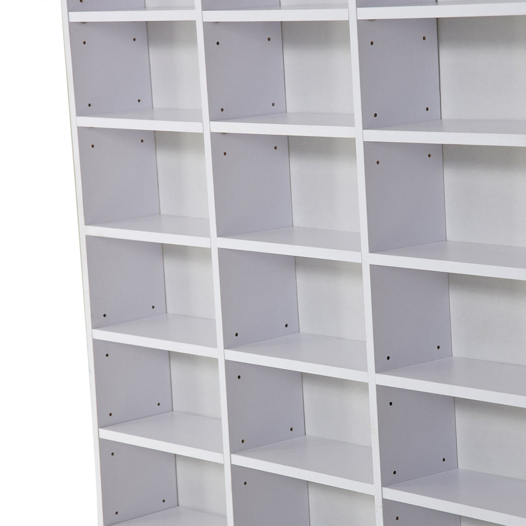 CD / DVD Storage Shelf Storage Unit for 1116 CDs Height-Adjustable Compartments 102 x 24 x 195 cm White