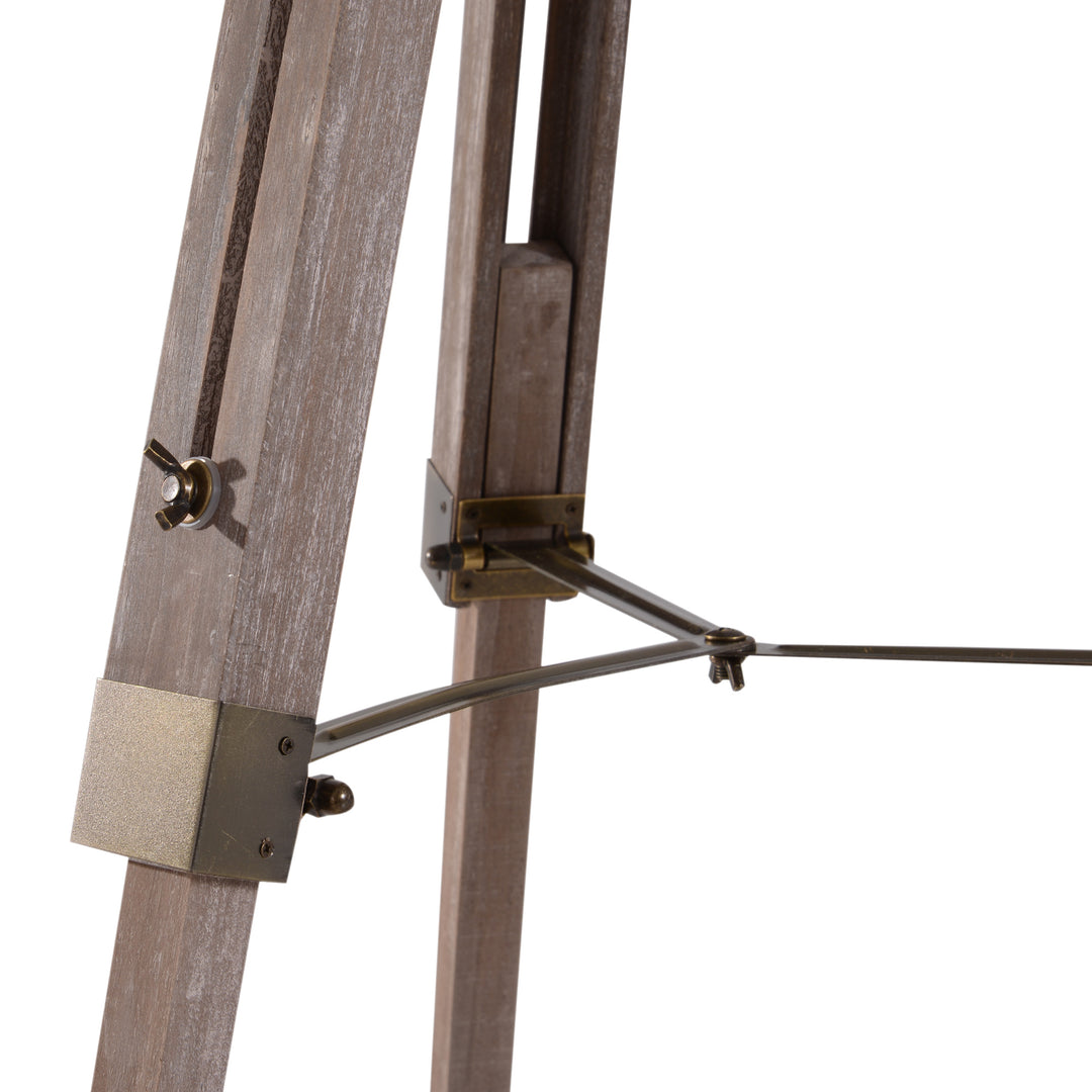 Vintage Tripod Floor Lamp Retro Industrial Photography Light Spotlight Antique Searchlight Wooden Base