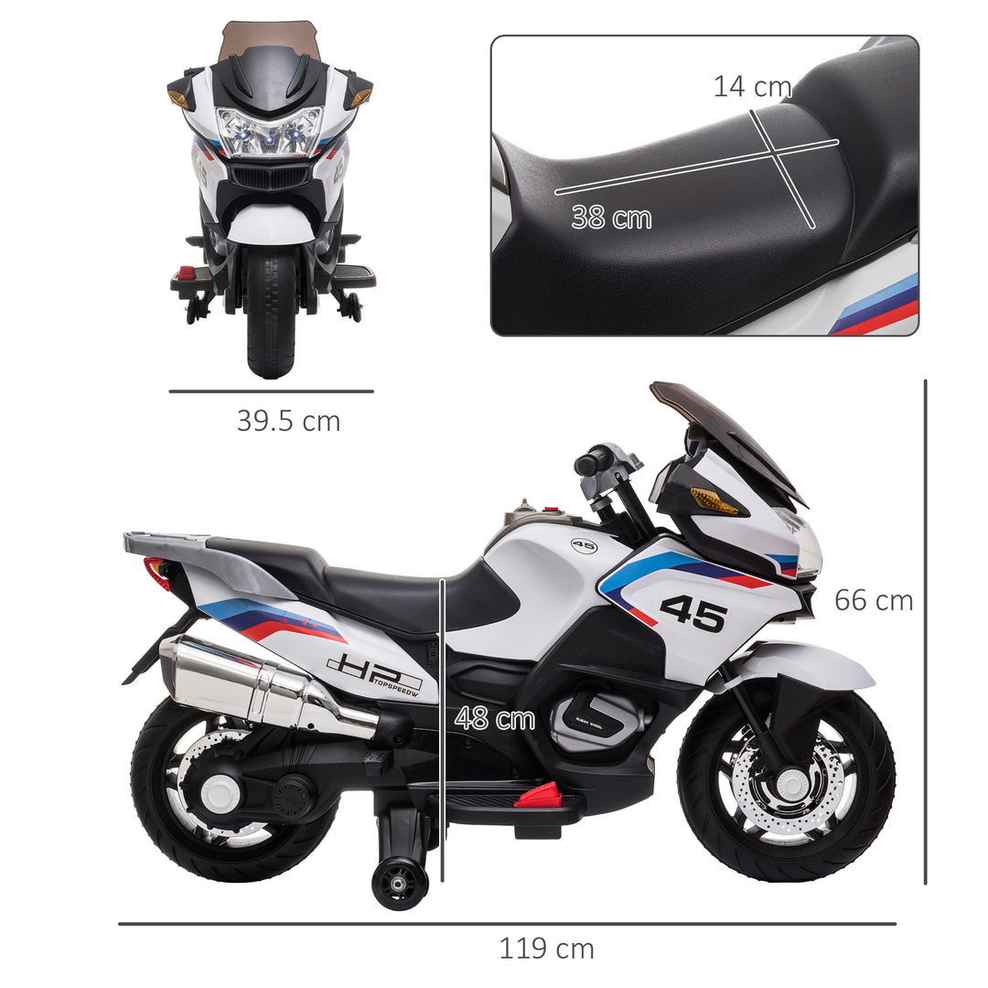 12V Electric Motorbike 3-6 KM/H White