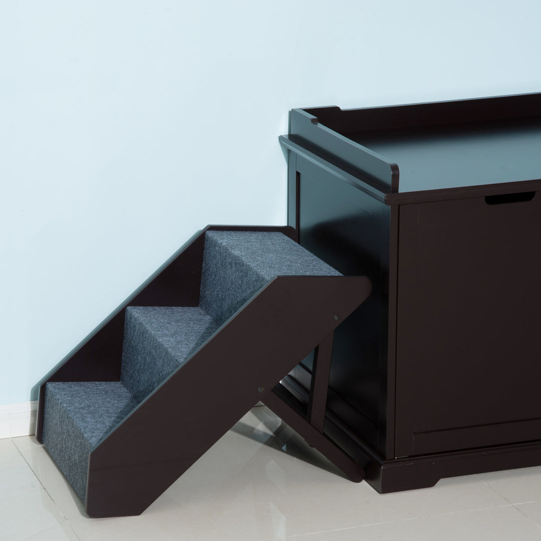 Pet-3 Steps Ladder Ramp-Dark Brown