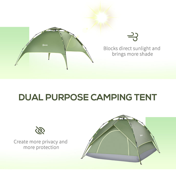 Three Man Pop Up Tent Camping Festival Hiking Family Travel Shelter Portable