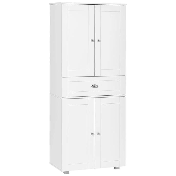 Freestanding Tall Kitchen Cupboard Storage Cabinets with Drawer - White