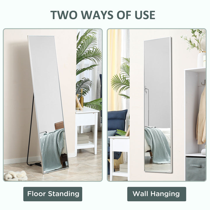 Full Length Mirror Wall-Mounted, 160 x 40 cm Freestanding Rectangle Dressing Mirror for Bedroom, Living Room, Black Frame