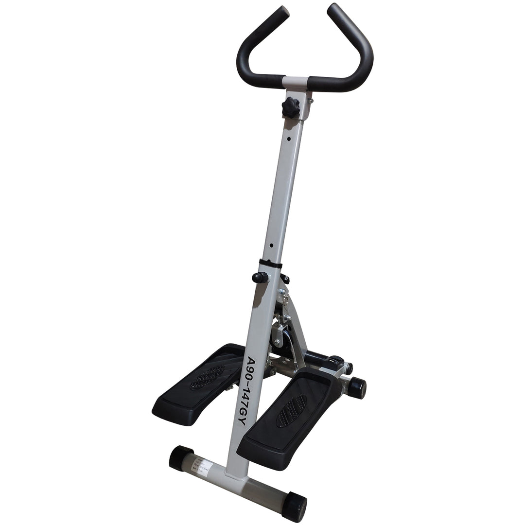 Stepper w/Handle Hand Grip Workout Fitness Machine For Fitness Aerobic Exercise Home Gym Grey