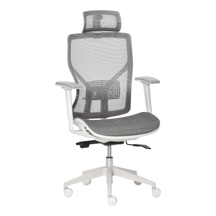 Vinsetto Ergonomic Office Chair with 360° , Wheel, Mesh Back, Adjustable Height &amp; 3D Armrest for Home Office, Grey